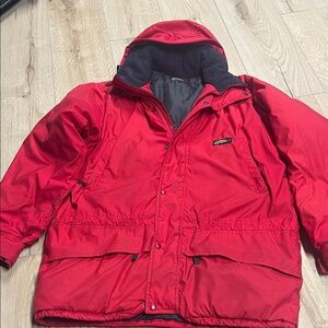 Vibrant Red Hooded Jacket‎